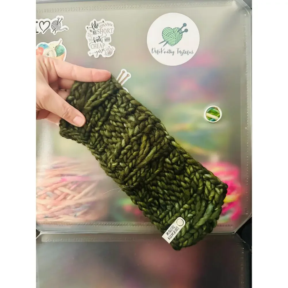 Hand Knit Merino Wool Headband: Lake Erie Headband in Olive
